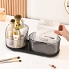 Multi-functional desktop tissue box, makeup brush bucket, pen holder, rotating tissue box, makeup storage bucket, living room details Picture